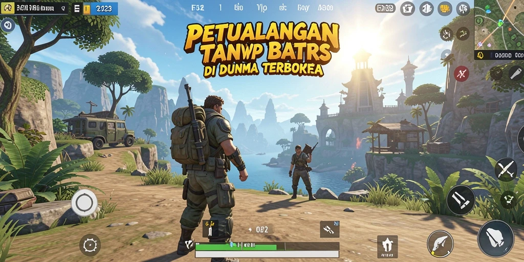 Tampilan gameplay F32 yang menakjubkan dalam dunia terbuka.