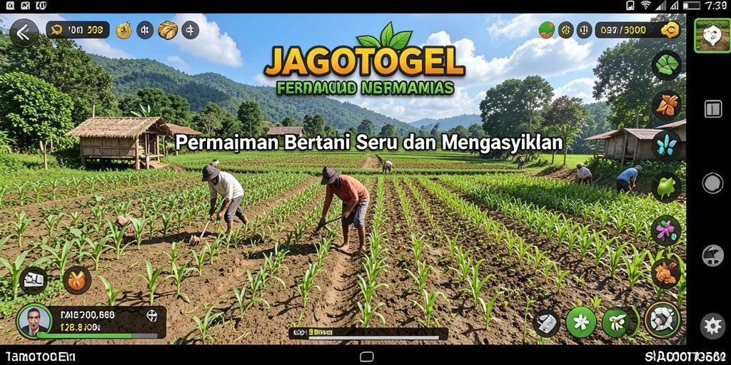 Tangkapan layar utama JAGOTOGEL menampilkan kegiatan bertani yang realistis.