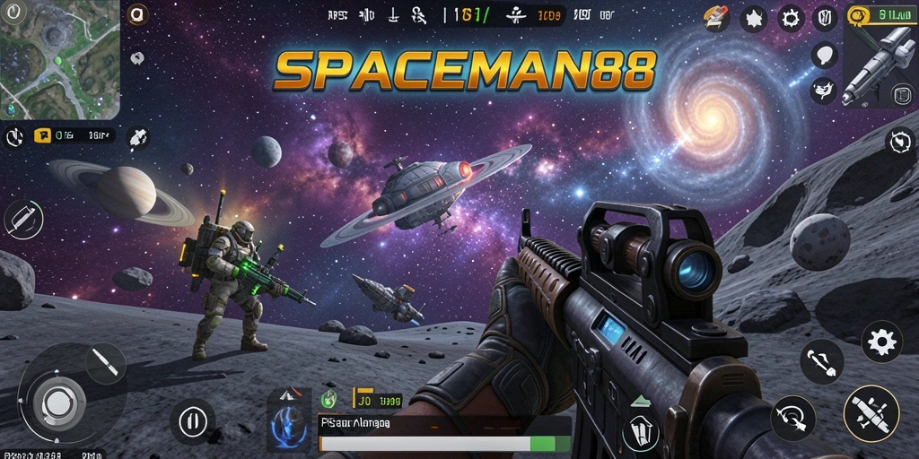 Gameplay SPACEMAN88 dengan efek visual luar angkasa yang menakjubkan.