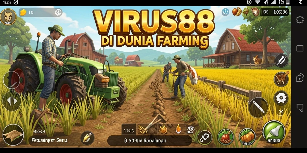 Tampilan gameplay menarik dari VIRUS88 saat bertani.